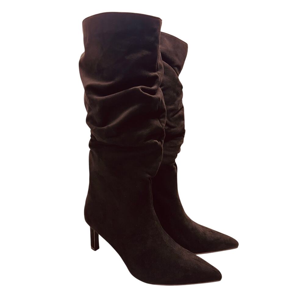 Time and True Women's Faux Suede Slouch Boots with Kitten Heels Size 10W - Picture 2 of 6